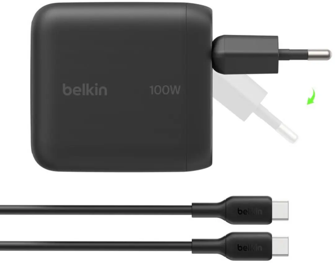 Belkin BoostCharge 100W USB-C GaN Wandlader - Zwart - afbeelding 5 van 6