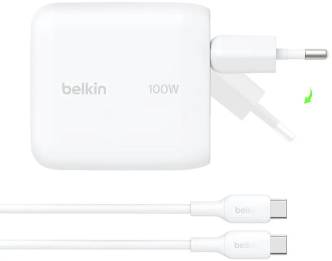 Belkin BoostCharge 100W USB-C GaN Wandlader - Wit - afbeelding 5 van 6