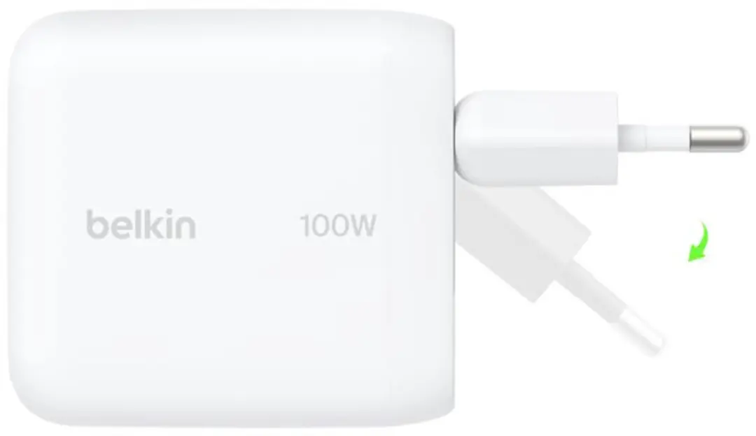Belkin BoostCharge WCH025kqWH USB-C GaN Wandlader 100W - Wit - afbeelding 5 van 6