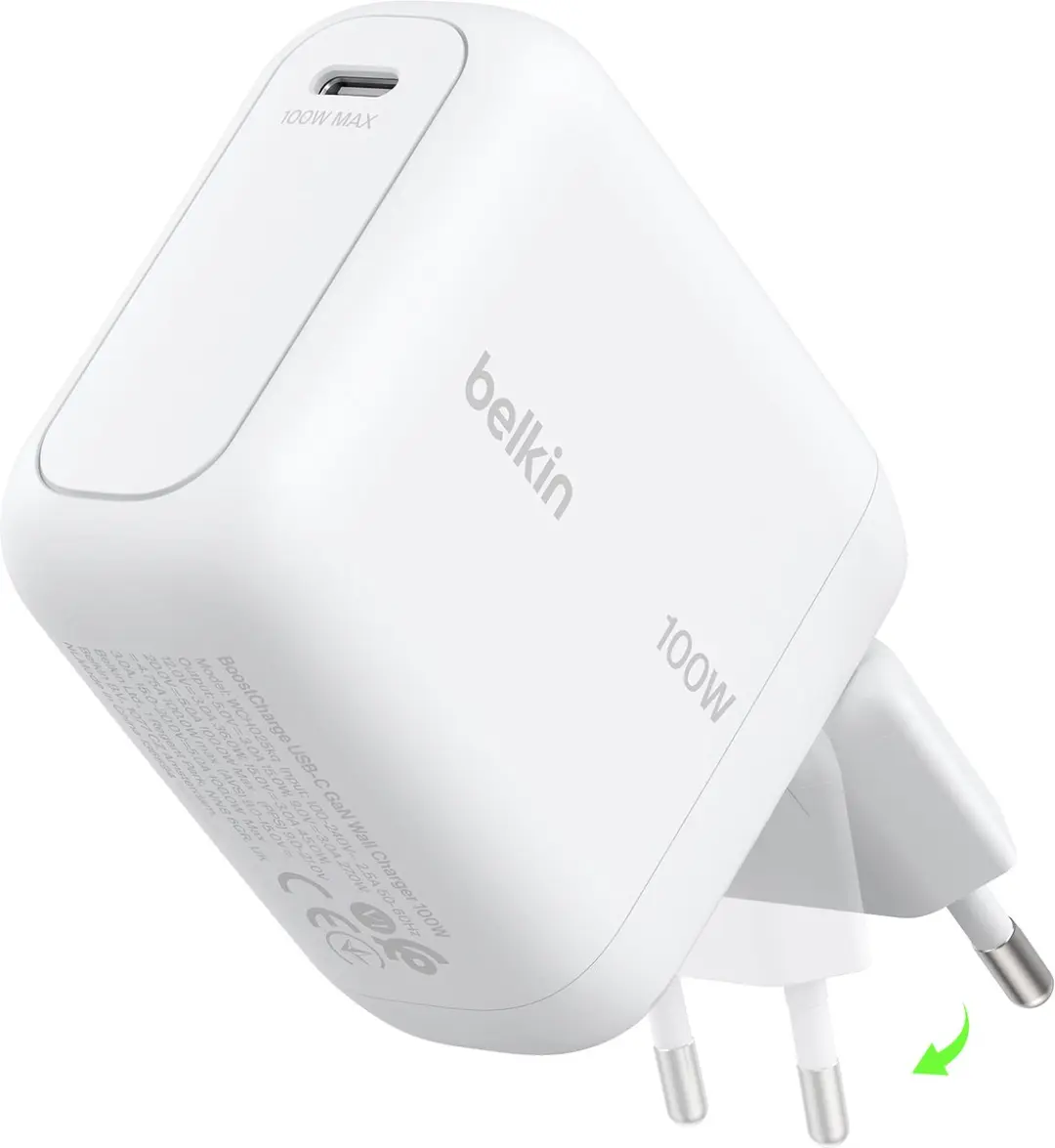 Belkin BoostCharge WCH025kqWH USB-C GaN Wandlader 100W