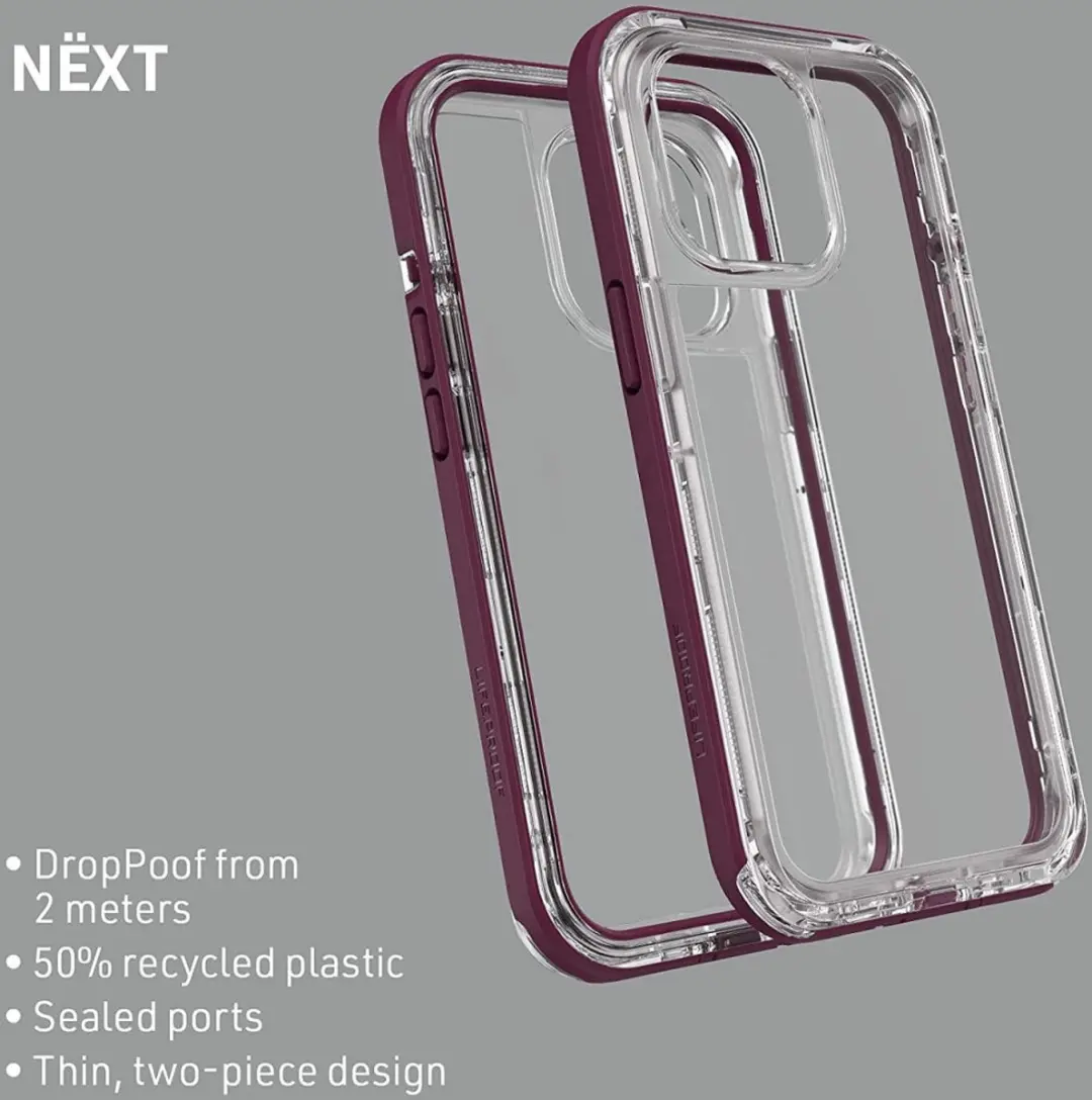 LifeProof Next iPhone 13 Pro Hoesje - Transparant & Paars - afbeelding 4 van 6