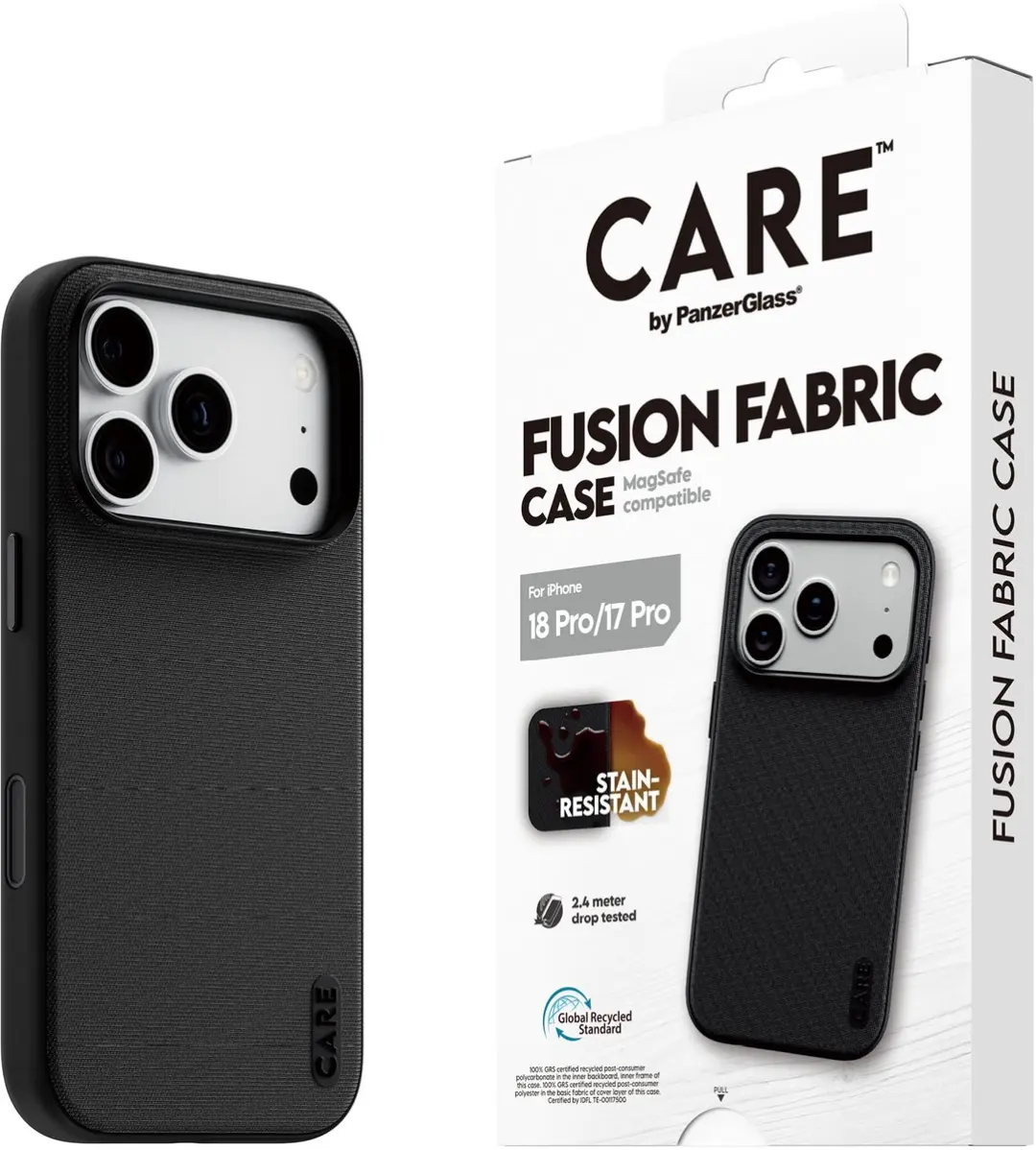 PanzerGlass Fusion Fabric Case iPhone 18 Pro - Zwart - afbeelding 2 van 6