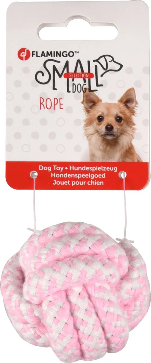 Flamingo Small Dog Cub Touwbal Ivar Roze 6cm