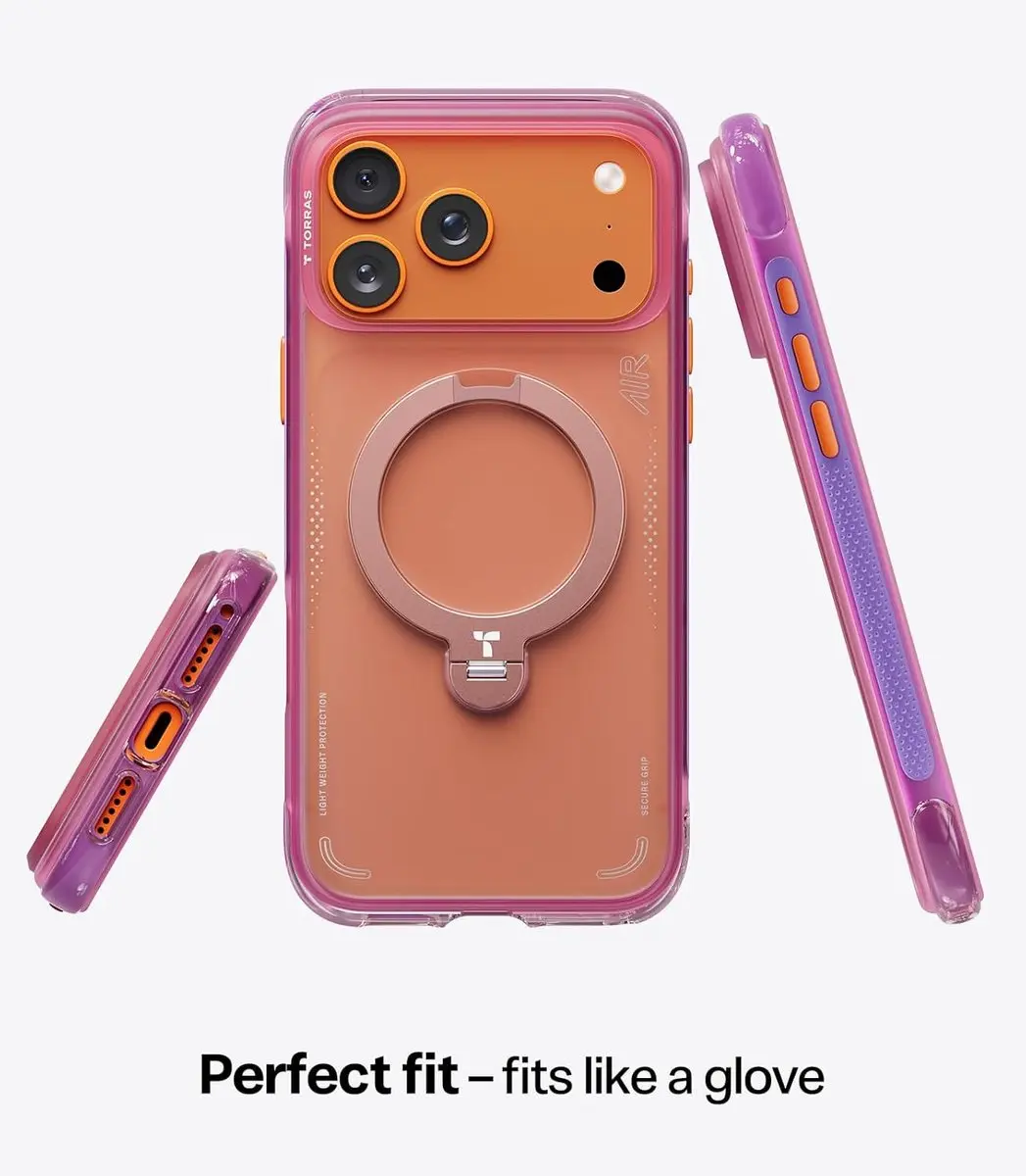 Torras Ostand Q3 Air Hoesje iPhone 17 Pro Max - Roze - afbeelding 2 van 6