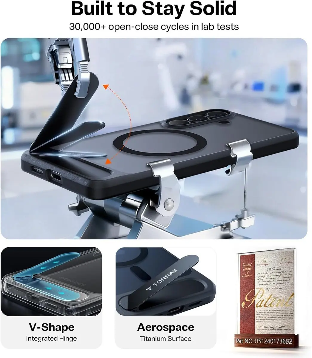 Torras Ostand Magnetic Hoesje Samsung Galaxy S26 - Zwart - afbeelding 4 van 6