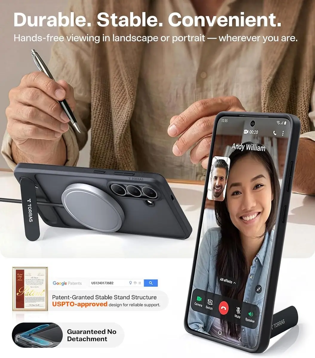 Torras Ostand Magnetic Hoesje Samsung Galaxy S26 - Zwart - afbeelding 2 van 6