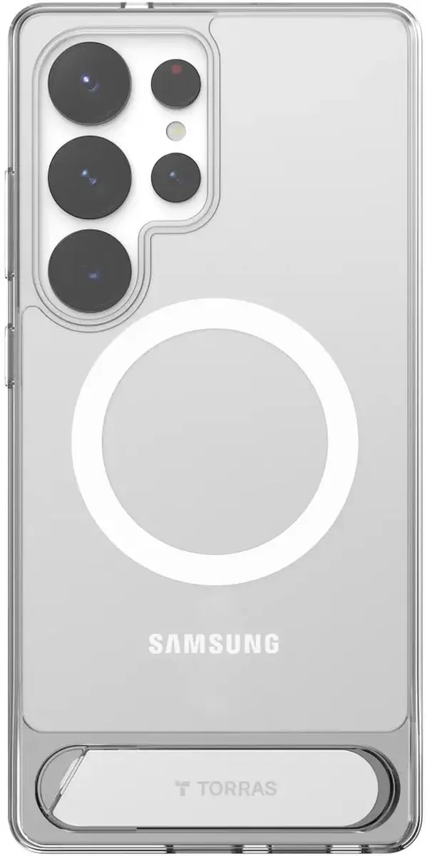 Torras UPro Pstand Spin Hoesje - Samsung Galaxy S25 Ultra - Transparant - afbeelding 5 van 6