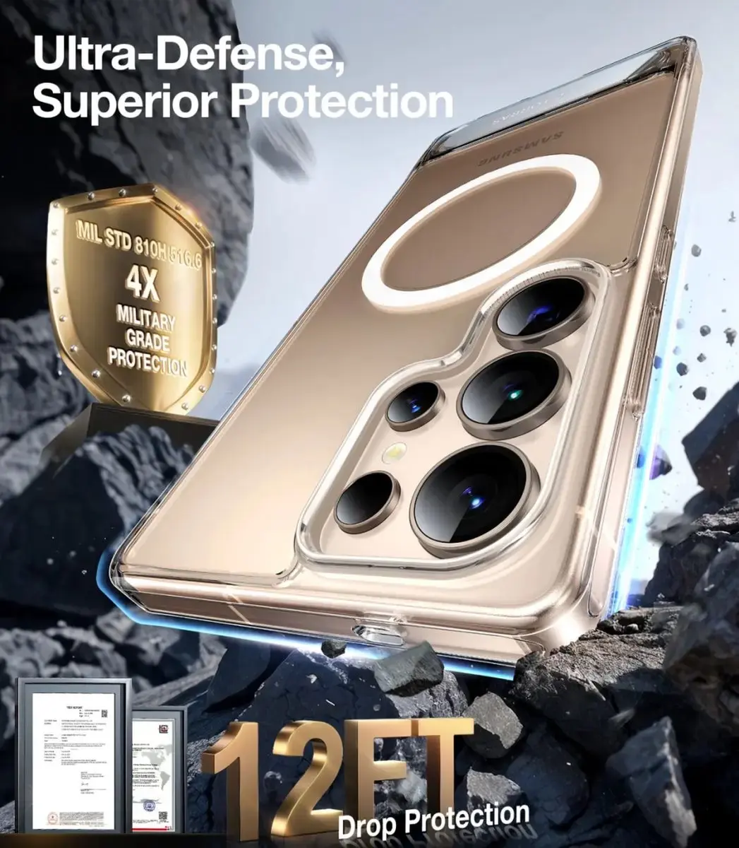 Torras UPro Pstand Spin Hoesje - Samsung Galaxy S25 Ultra - Transparant - afbeelding 6 van 6