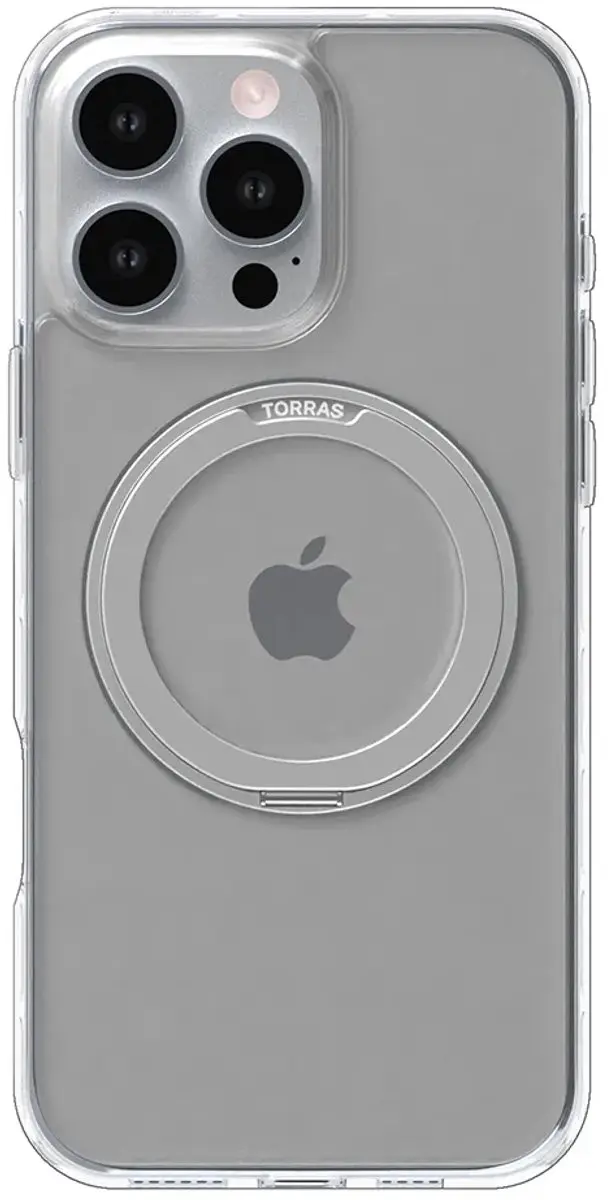 Torras Ostand Pro MagSafe Hoesje iPhone 16 Pro - Transparant - afbeelding 2 van 6