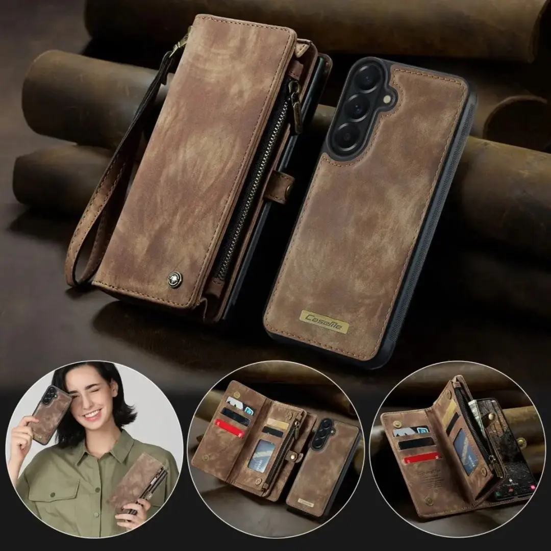 CaseMe 008 Hoesje 2-in-1 Book Case Samsung Galaxy A57 - Bruin - afbeelding 2 van 6