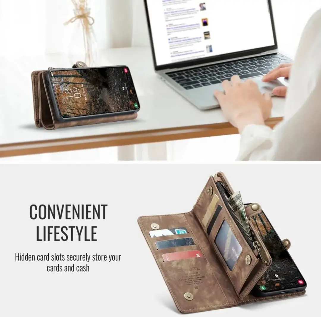 CaseMe 008 Hoesje 2-in-1 Book Case Samsung Galaxy A57 - Bruin - afbeelding 5 van 6