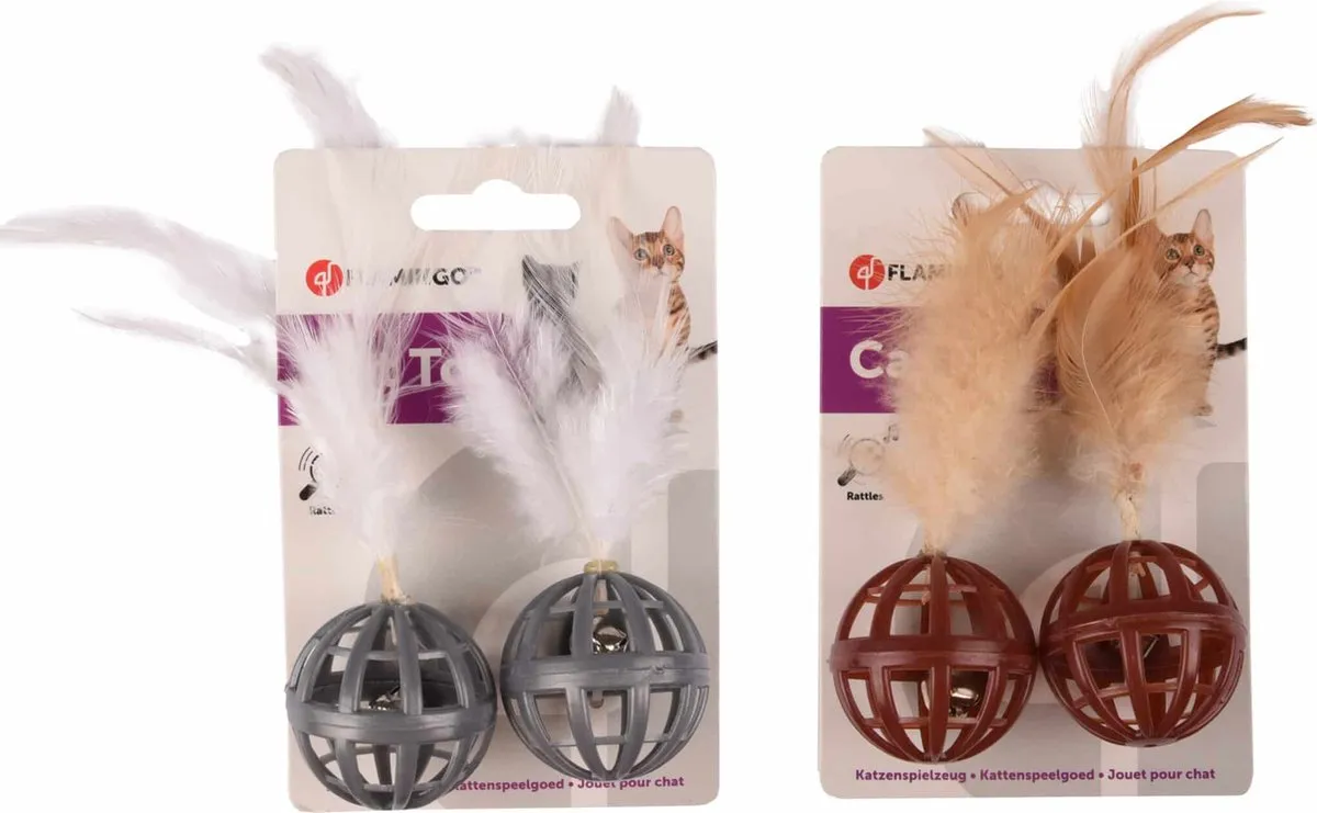 Flamingo Dian Speelgoed Katten Ps Bal + Veer - 2 Stuks