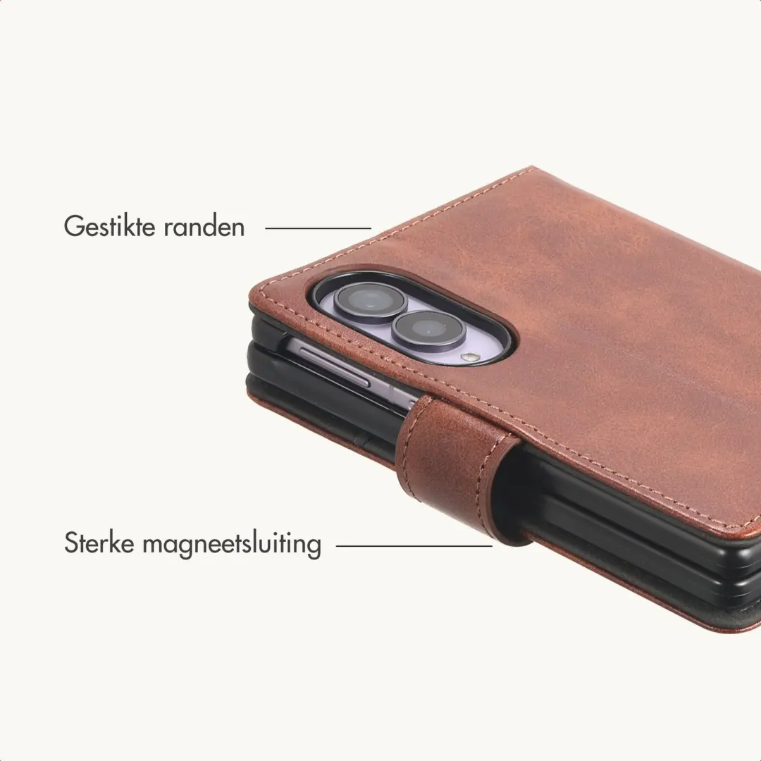 Imoshion Luxe Bookcase Hoesje - Samsung Galaxy Z Fold8 - Donkerbruin - afbeelding 6 van 6