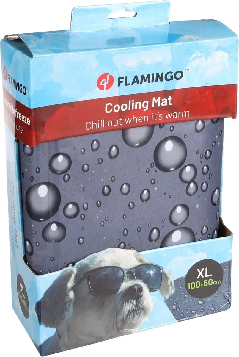 Flamingo Koelmat Fresk Drop XL 100x60cm - Grijs
