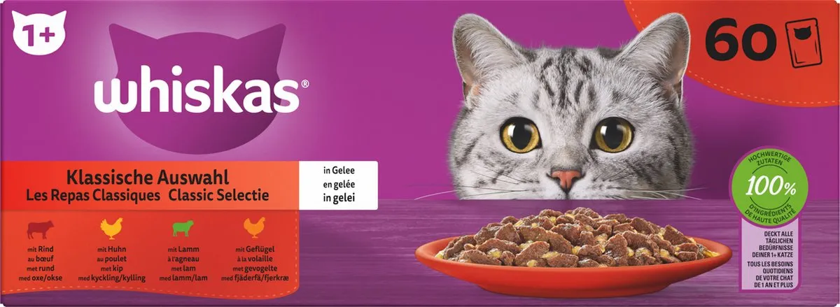 Whiskas Classic Selectie in Gelei Kattenvoer - 60x85g