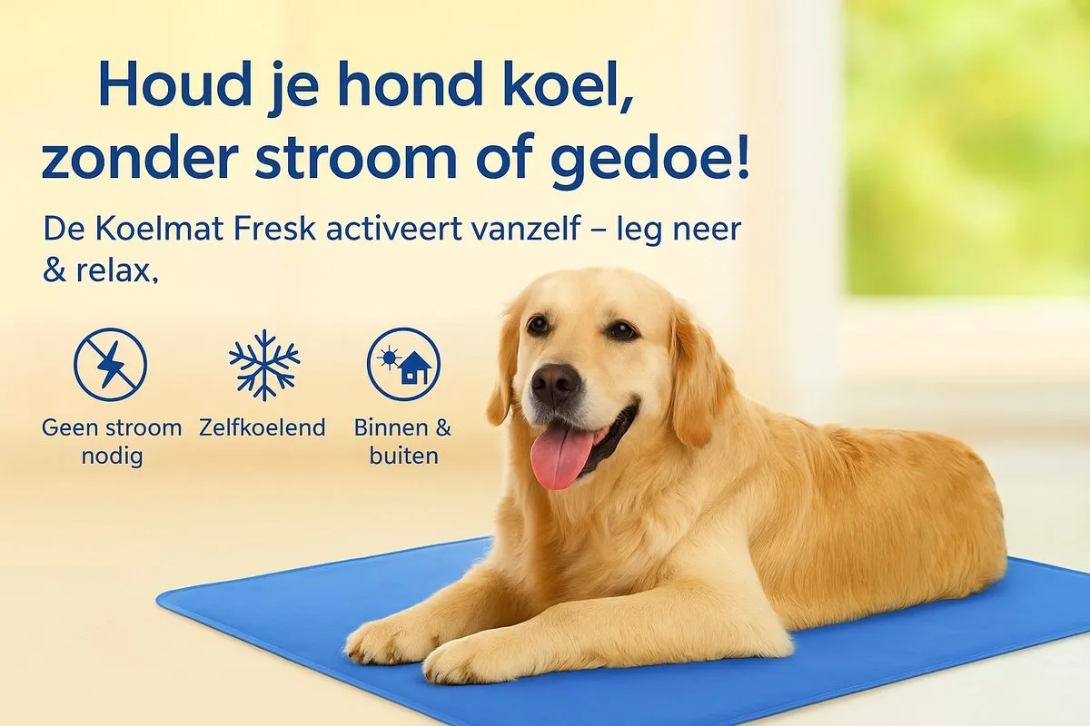 Flamingo Frosty Koelmat Honden XXL 120x80cm - Blauw