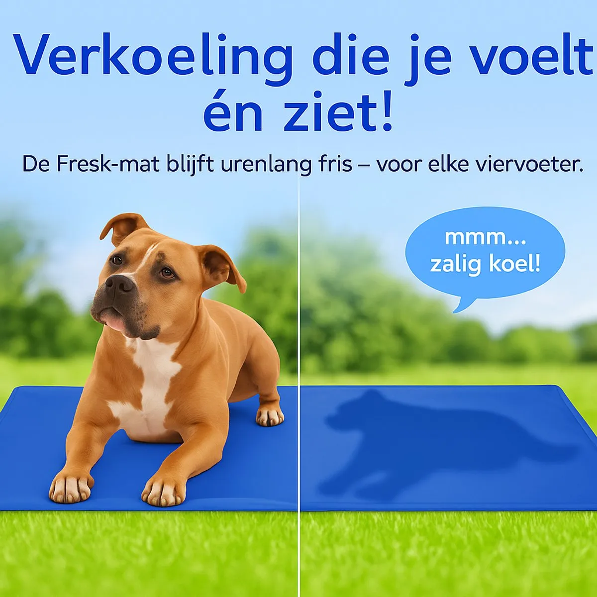 Flamingo Frosty Koelmat Honden XXL 120x80cm - Blauw