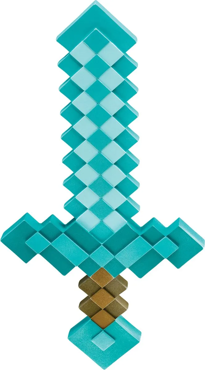 Minecraft Diamond Sword Kostuumwapen - 51,4 x 25,4cm - Turquoise