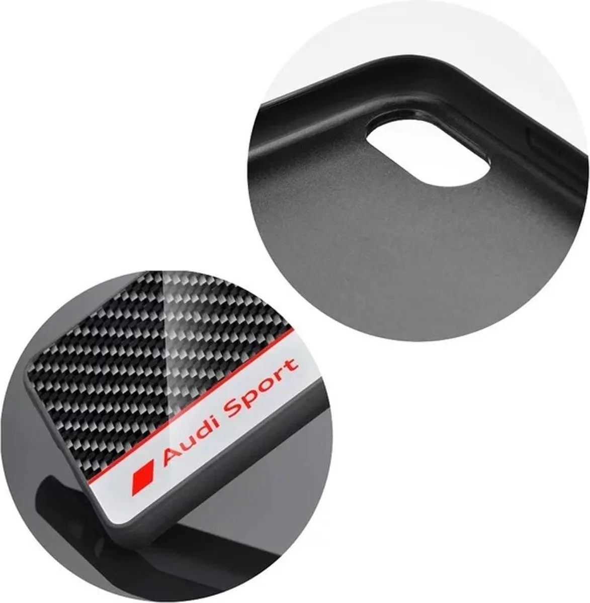 Audi Carbon Fiber Hoesje iPhone 7/8 Plus - Grijs