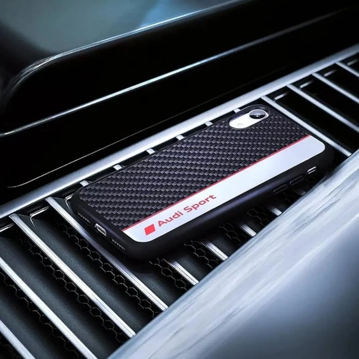 Audi Carbon Fiber Hoesje iPhone 7/8 Plus - Grijs
