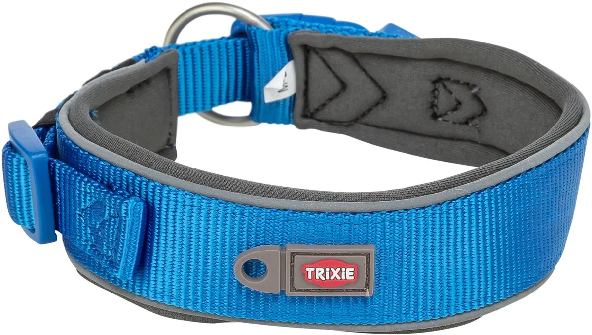Trixie Premium Halsband Hond Royal Blauw/Grijs 33-42cm