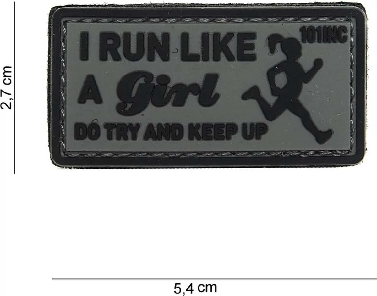 101 Inc Embleem 3D PVC I Run Like Grijs