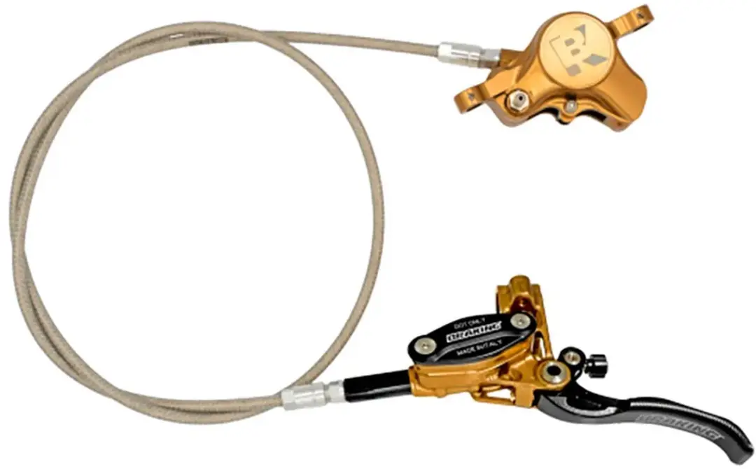 Braking Staal Schijfrempaar Evo Kevlar/gevlochten Leiding 5 Mm Goud