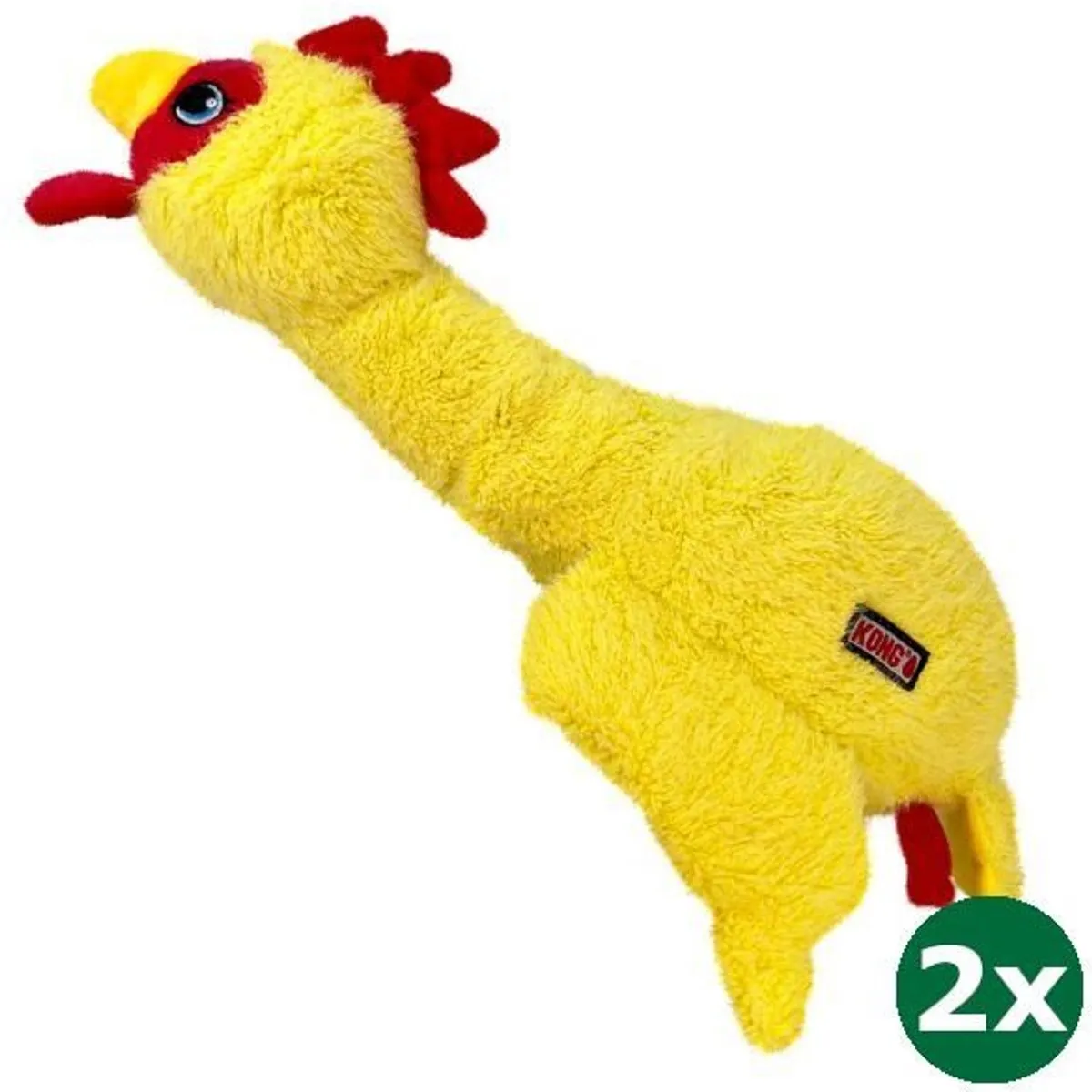 KONG Scruffs Kip - 2 Stuks - Geel/Rood