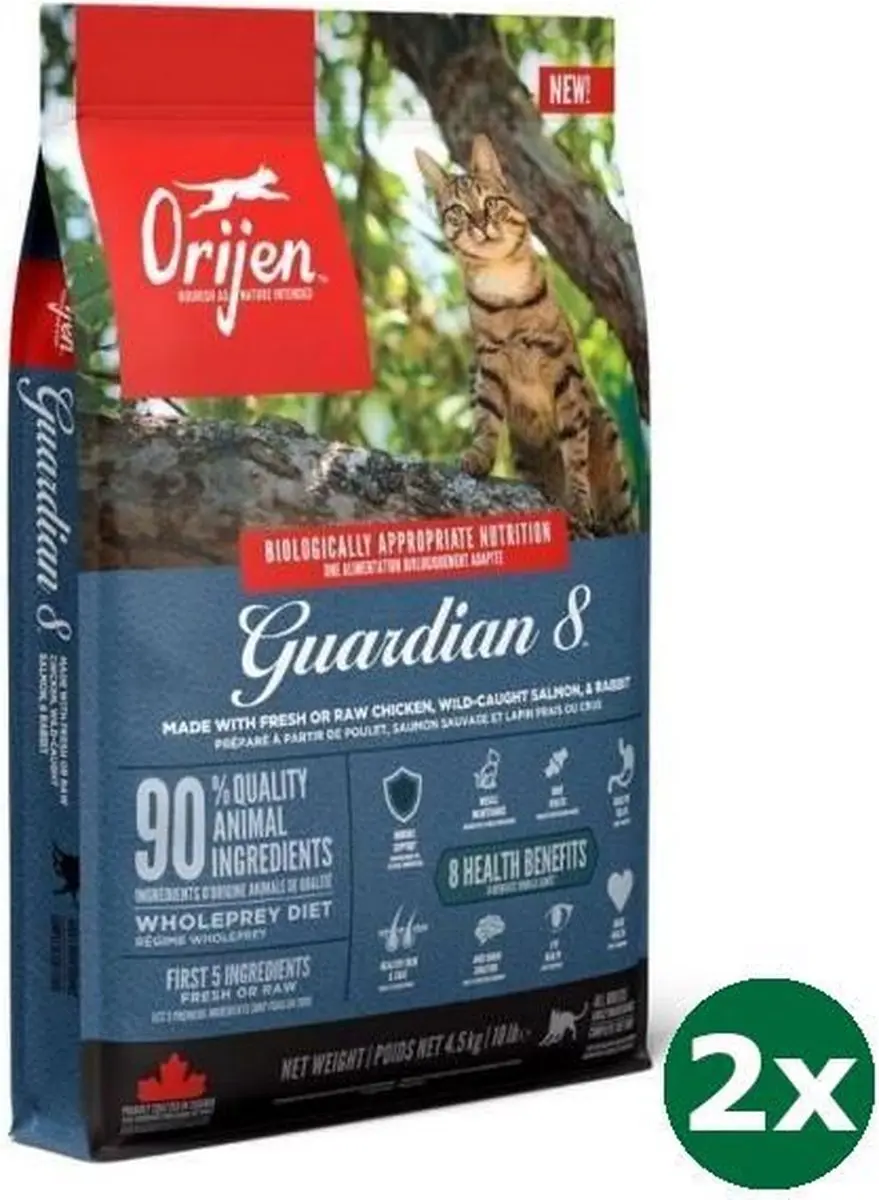 Orijen guardian 8 cat kattenvoer 2x 4,5 kg