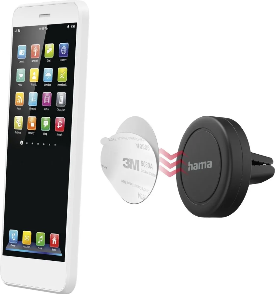 Hama GSM-houder Auto Magnetisch 360° Draaibaar - Zwart