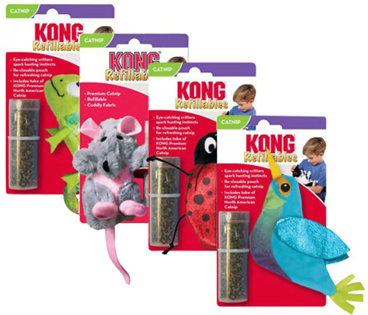 KONG Kameleon Met Catnip Hervulbaar - Groen