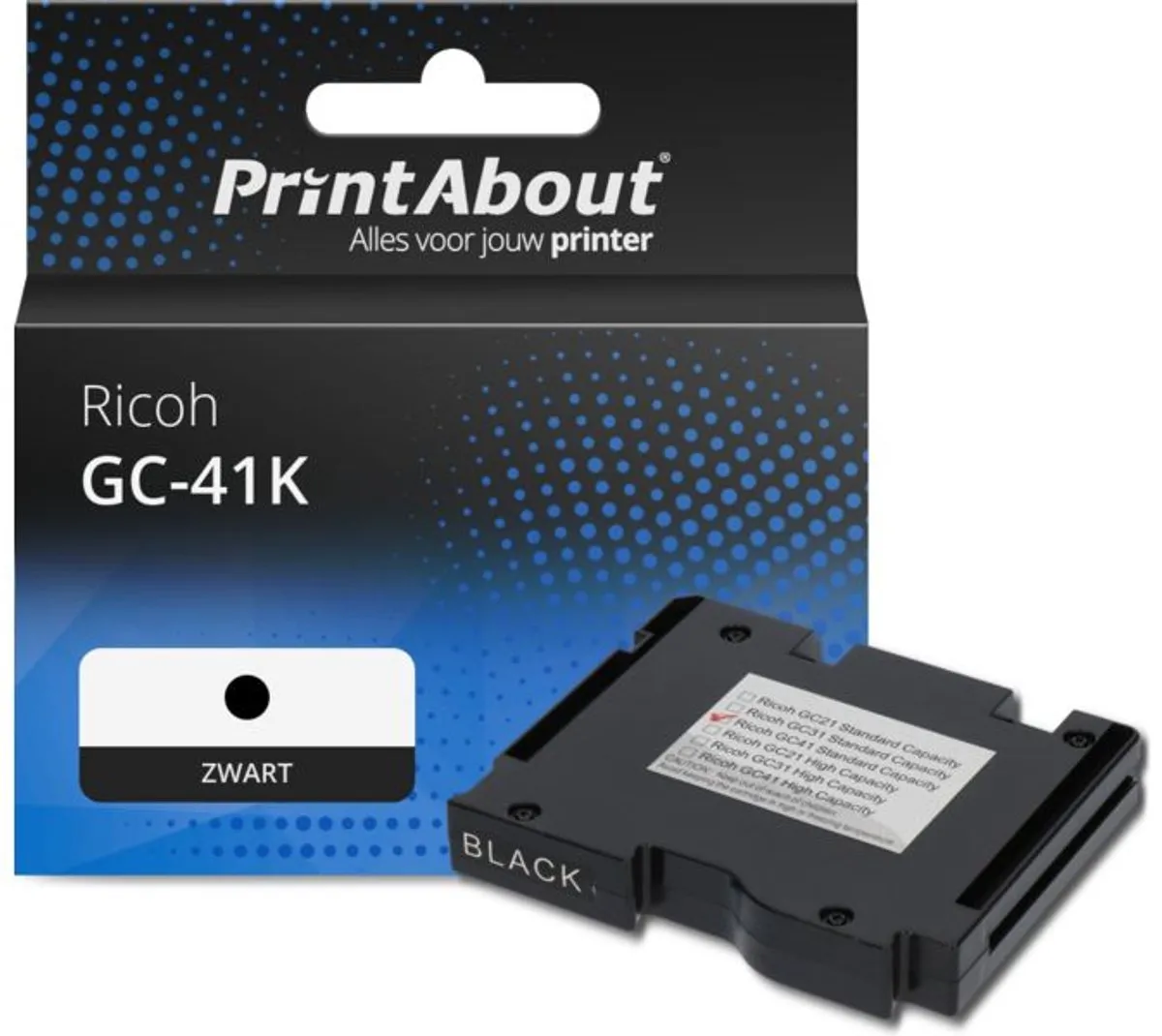 PrintAbout GC-41K Inktcartridge Zwart