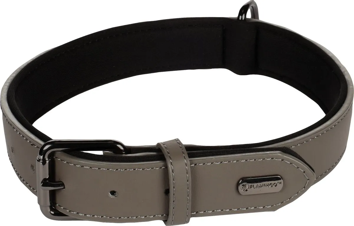 Flamingo Binti Halsband - Neopreen Grijs XXL 52-62cm