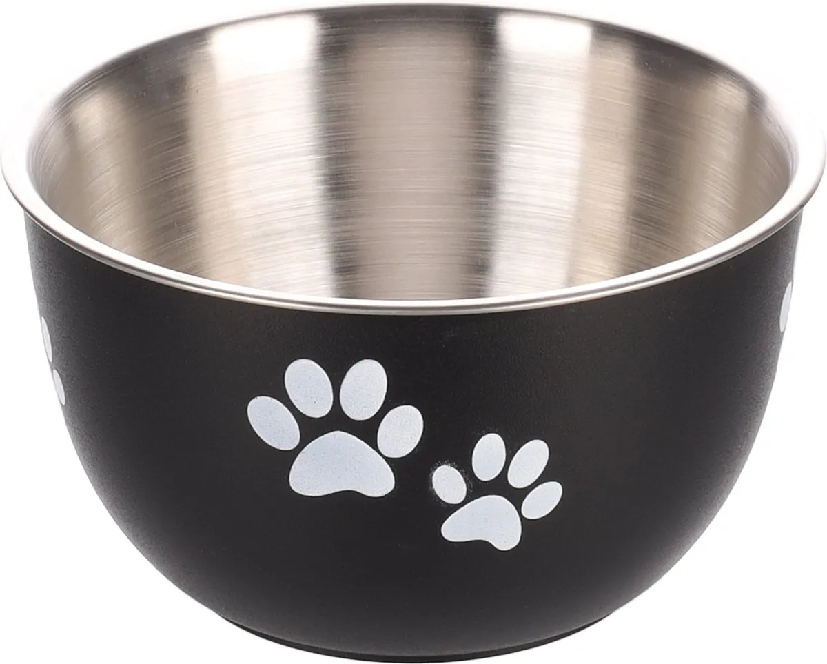 Flamingo Kena Eet- en Drinkpot Honden - Zwart S 12,7cm 600ml