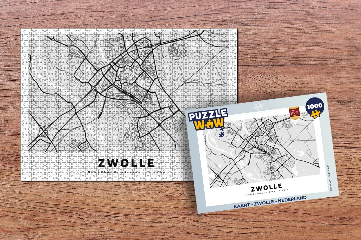 PuzzleWow Legpuzzel Zwolle Nederland 1000 Stuks - Multicolor
