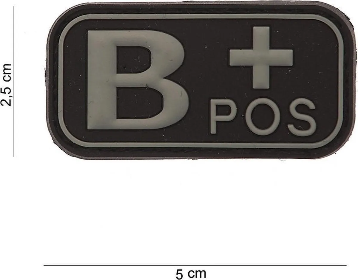 101 Inc Embleem 3D PVC Bloedgroep B+ Positief