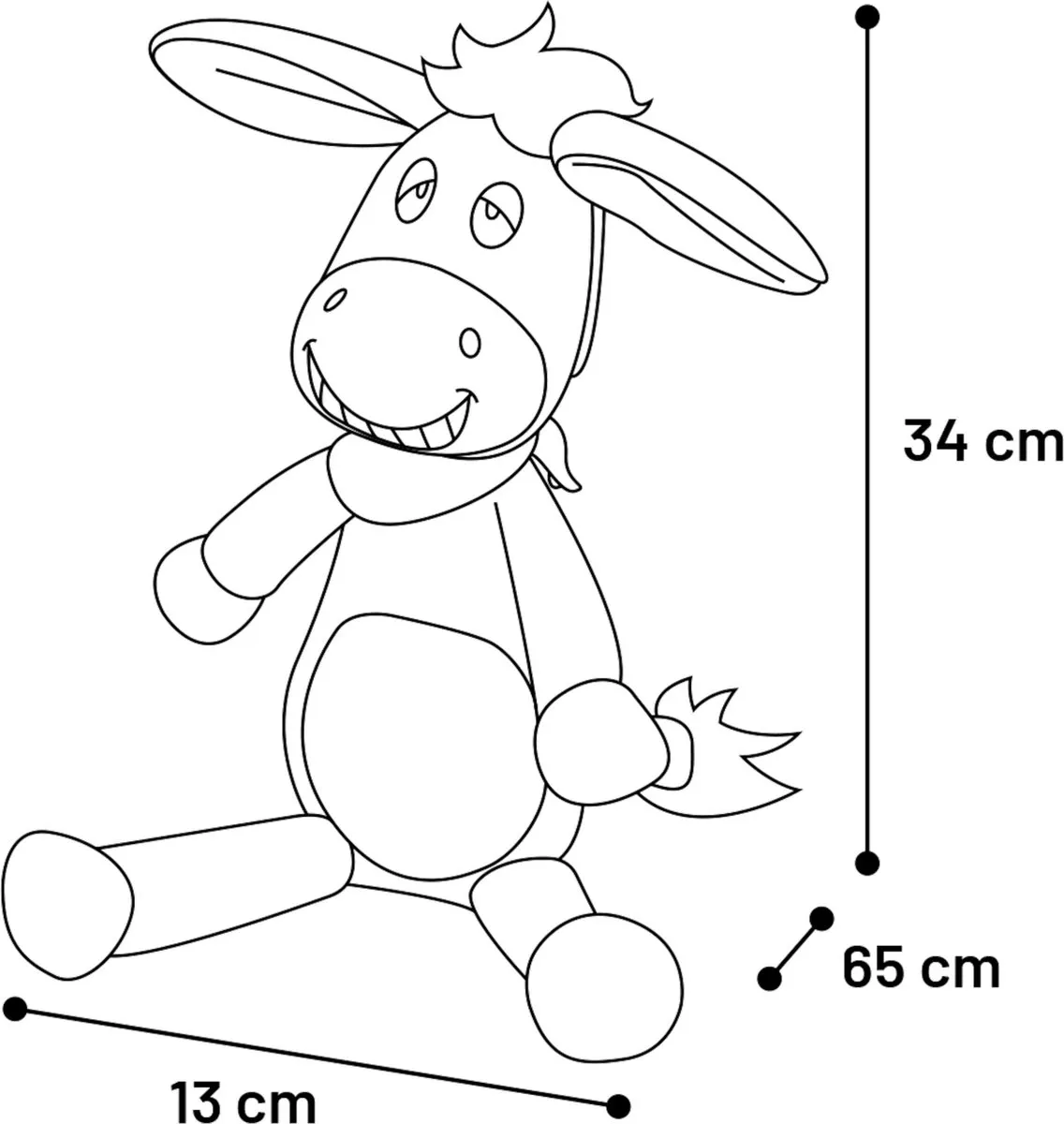 Flamingo Molly Ezel Grijs 34cm Pluche Knuffel Hondenspeelgoed