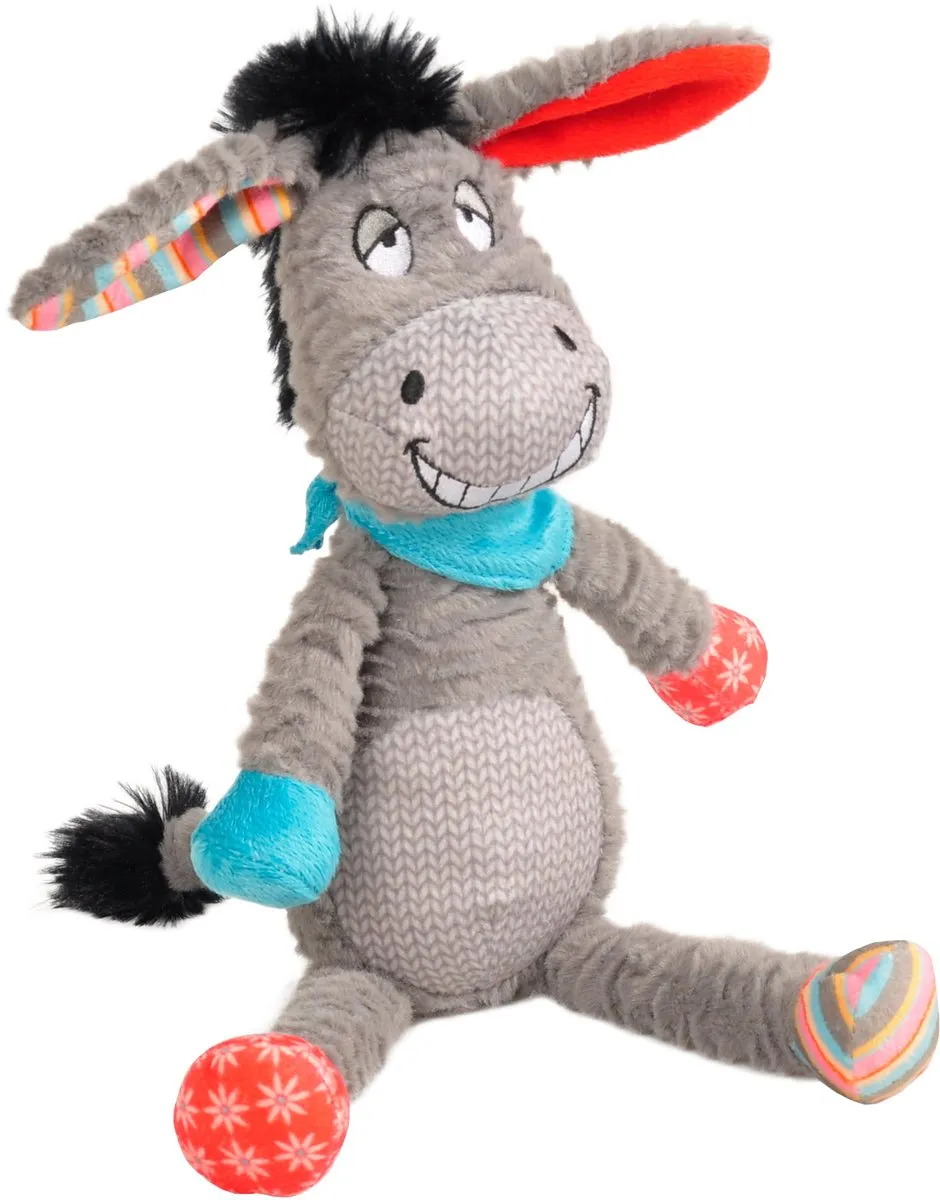 Flamingo Molly Ezel Grijs 34cm Pluche Knuffel Hondenspeelgoed