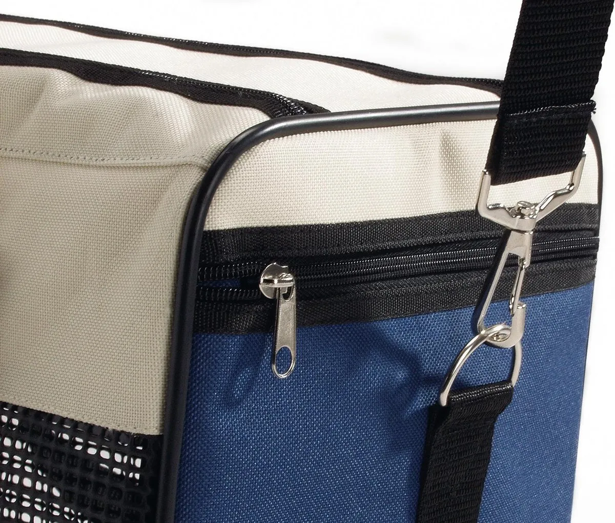 Beeztees Draagbare Reistas voor Kat - 43x25x27cm - Crème/Blauw