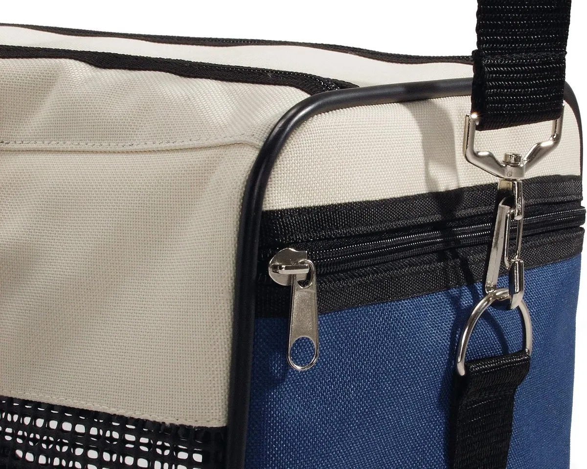 Beeztees Draagbare Reistas voor Kat - 43x25x27cm - Crème/Blauw