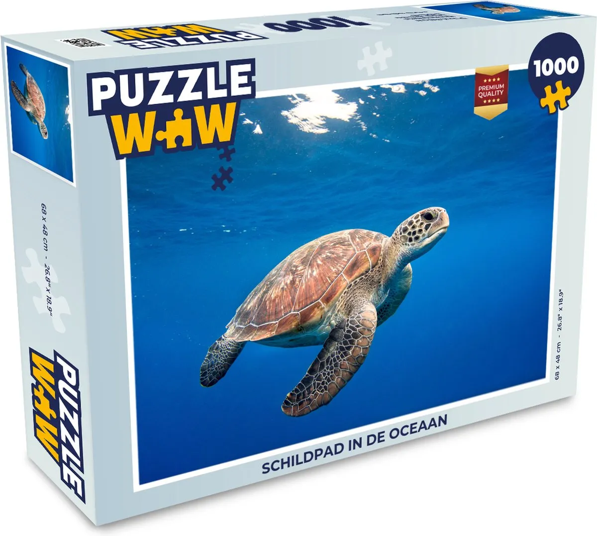 PuzzleWow Schildpad in de Oceaan Legpuzzel 1000 Stuks - Multicolor