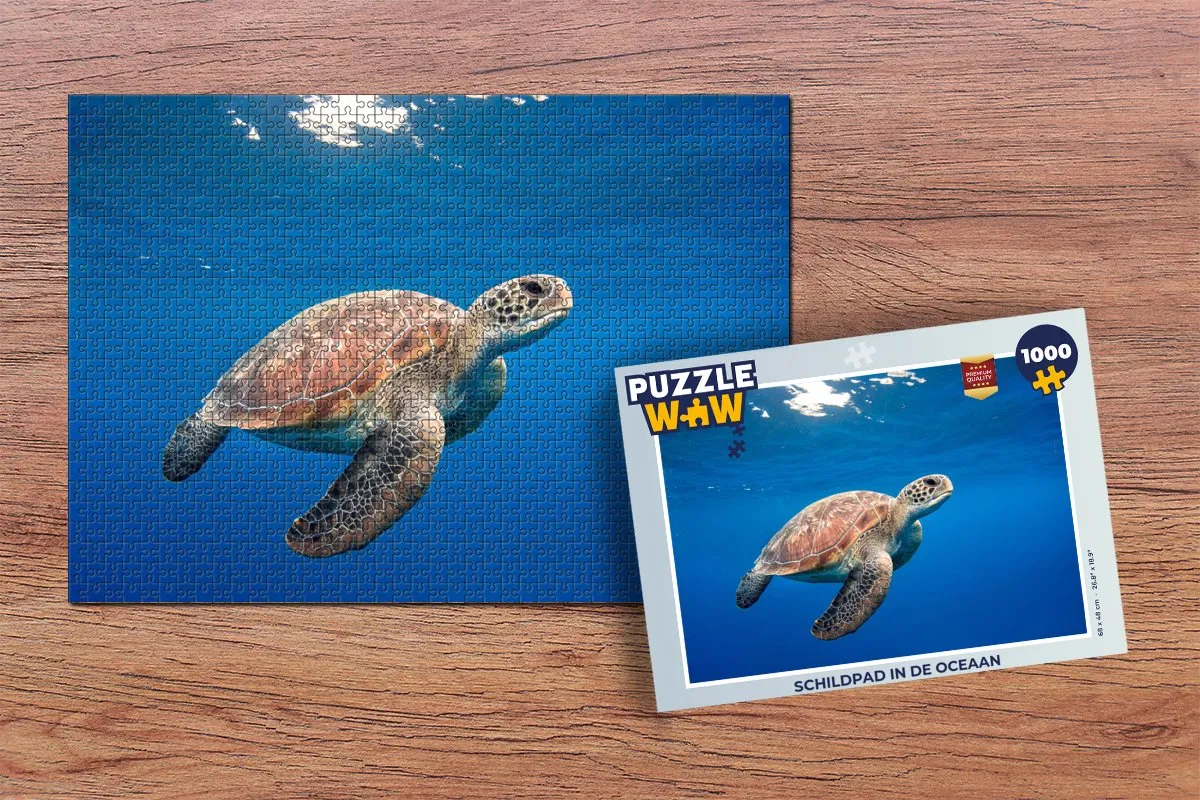 PuzzleWow Schildpad in de Oceaan Legpuzzel 1000 Stuks - Multicolor