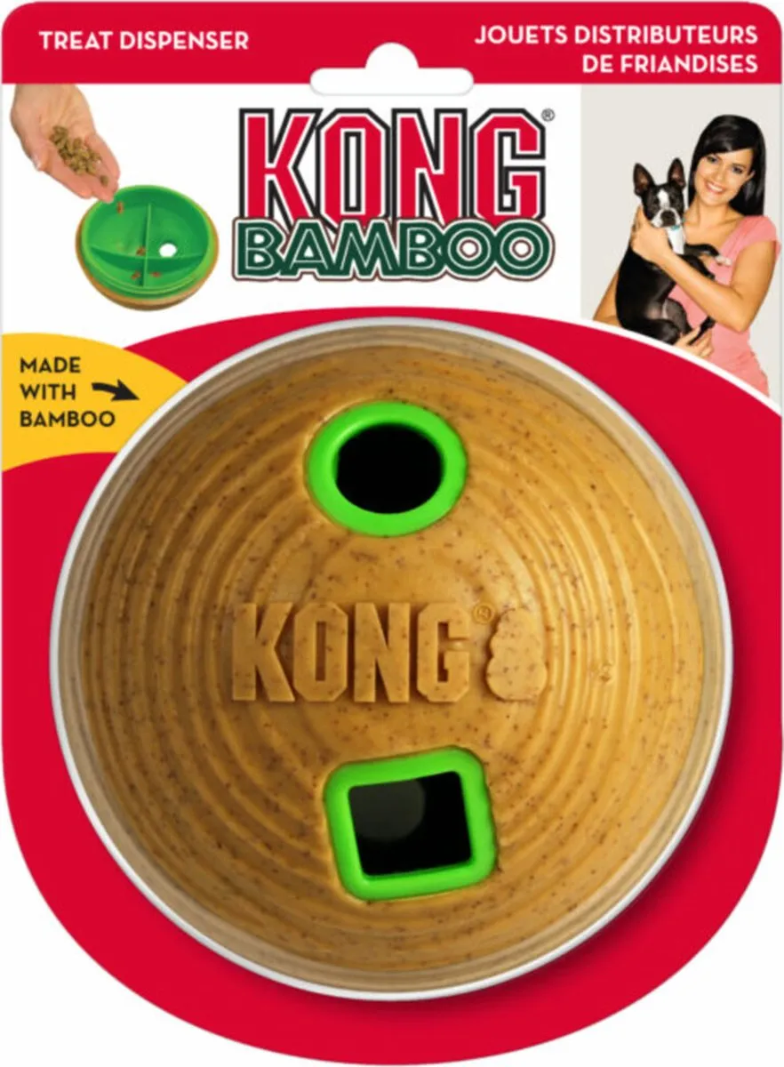 KONG Bamboo Feeder Bal 12x12x12cm - Bruin