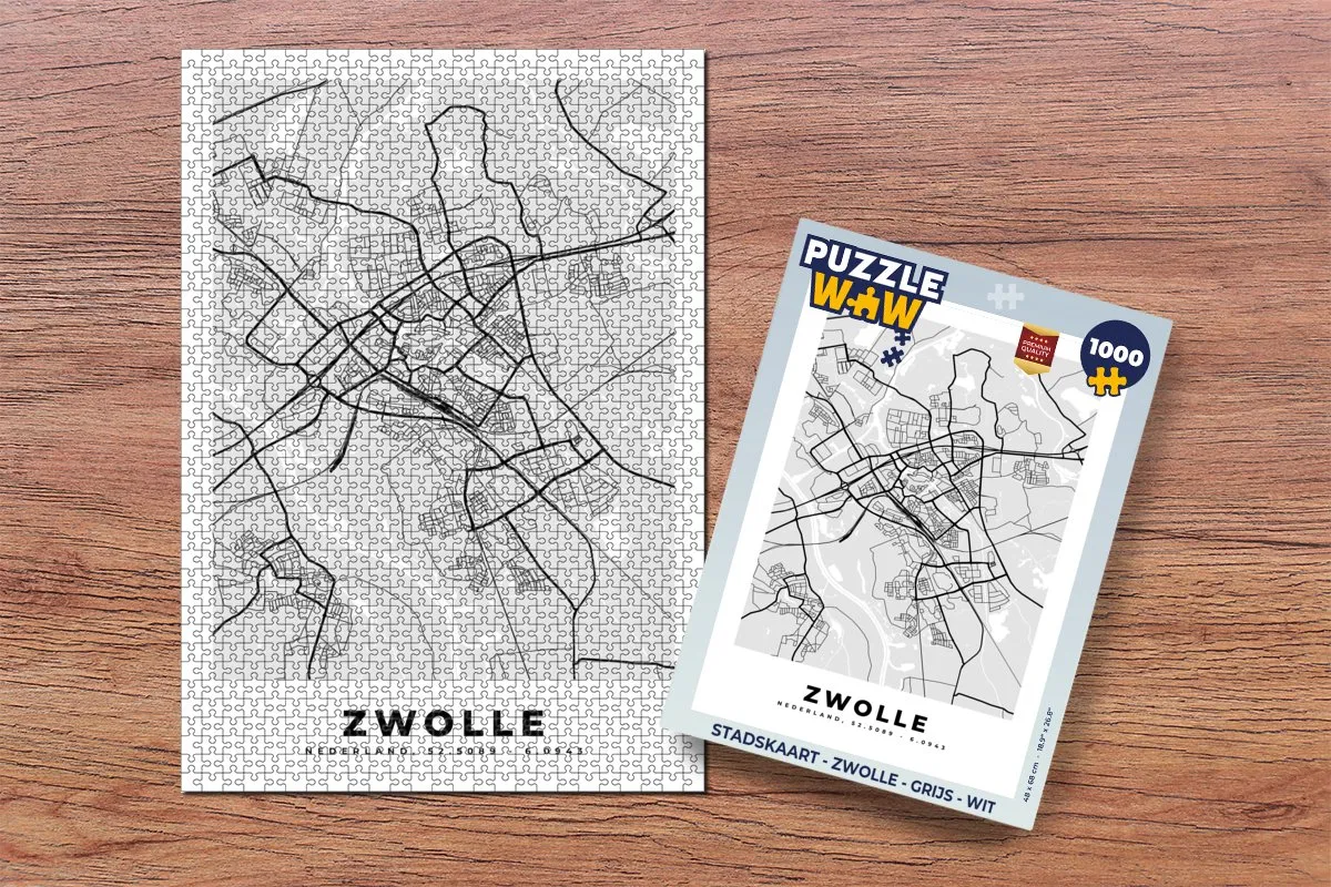 PuzzleWow Zwolle Legpuzzel 1000 Stuks - Multicolor