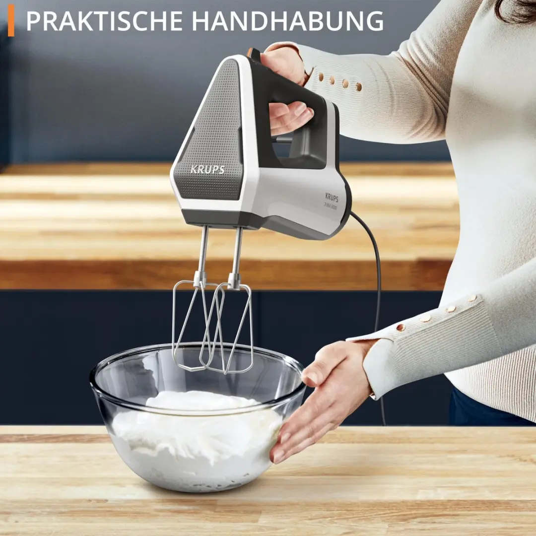 Krups 3MIX 6000 Handmixer 600W - Grijs/Wit - afbeelding 2 van 6