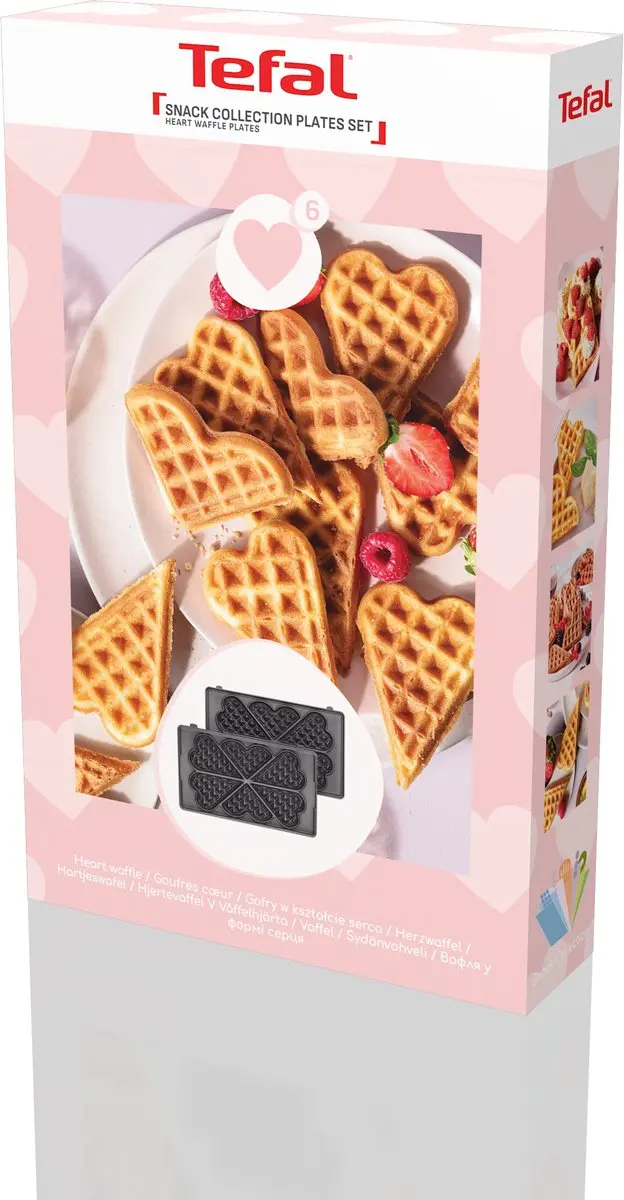 Tefal Snack Collection XA8106 Hartwafelplaten - 6 Hartvormen - Zwart - afbeelding 5 van 5