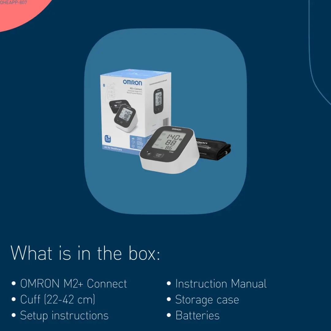 Omron M2+ Connect Bloeddrukmeter - Zwart - afbeelding 2 van 3