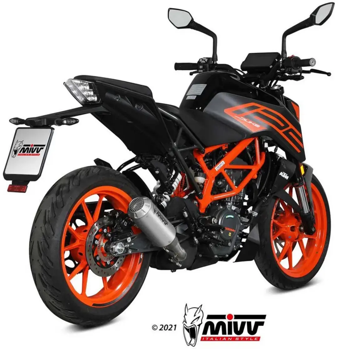 Mivv MK3 Slip-on Uitlaatdemper - KTM 125/390 Duke - Zilver - afbeelding 3 van 3