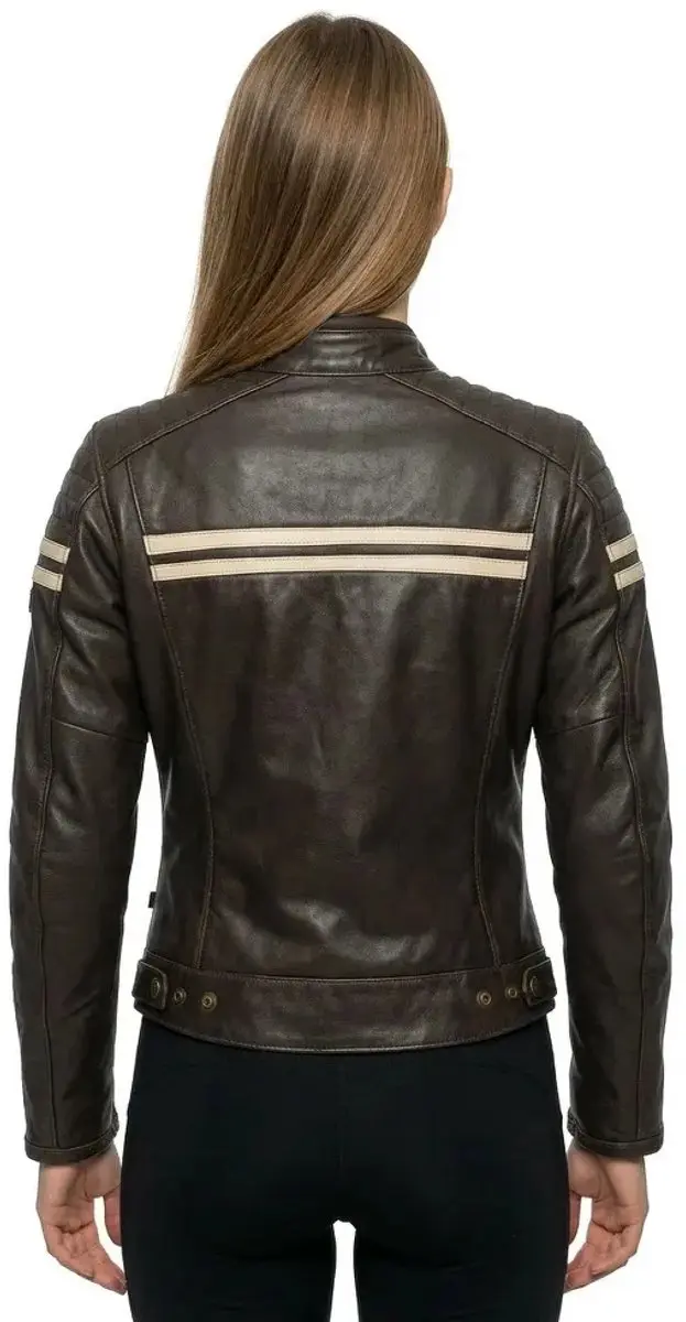 Segura Lady Funky Leren Motorjas T3 - Bruin Beige - afbeelding 3 van 6
