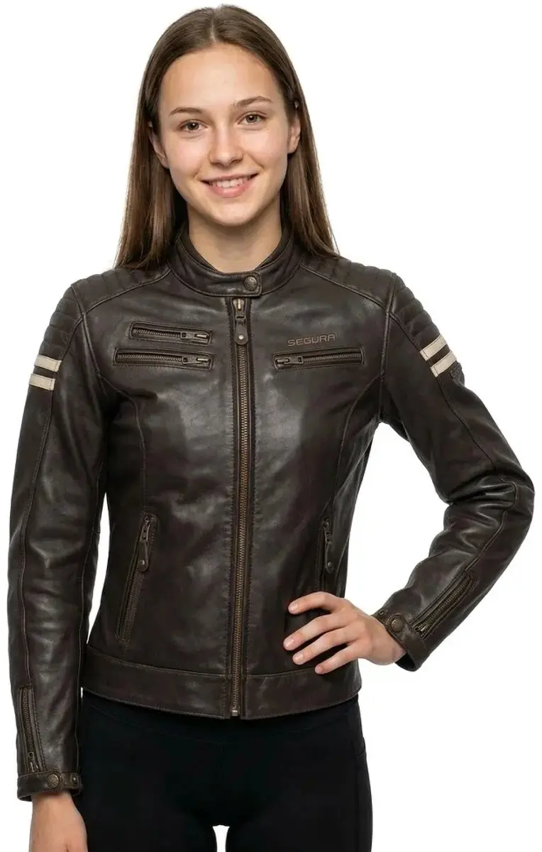 Segura Lady Funky Leren Motorjas T3 - Bruin Beige - afbeelding 6 van 6